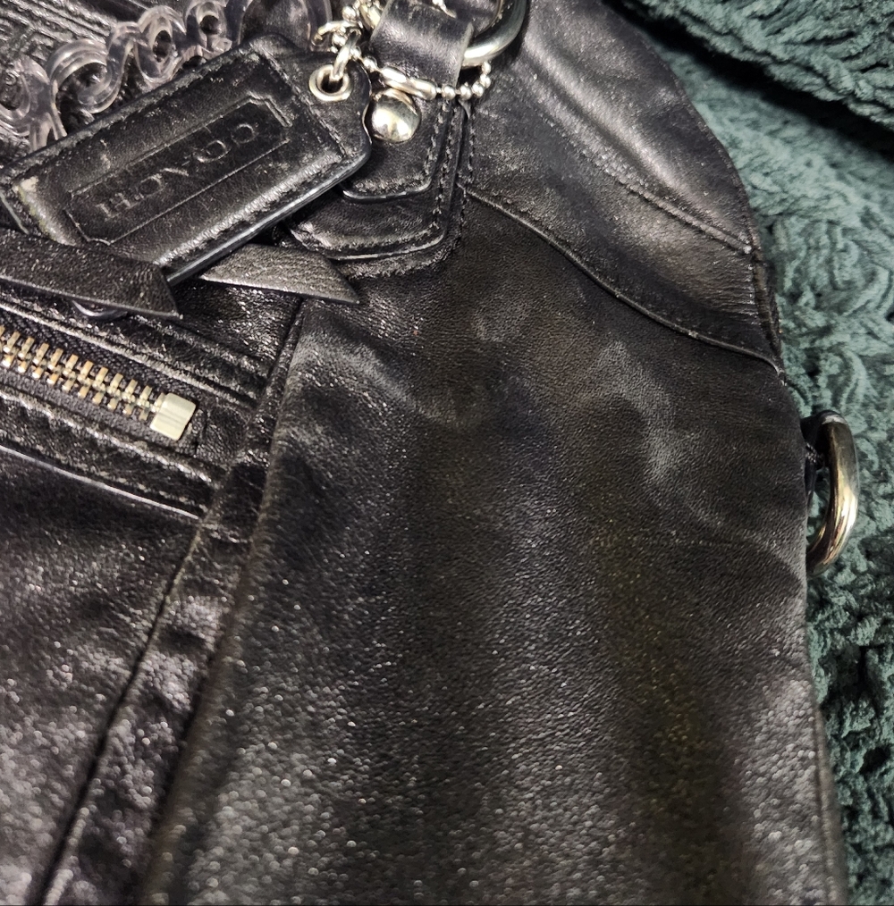Coach Poppy Black Shimmer Convertible Crossbody - Picture 14 of 16